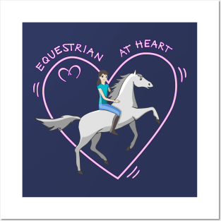 Cute Equestrian at Heart Girl and Horse Love Anime Posters and Art